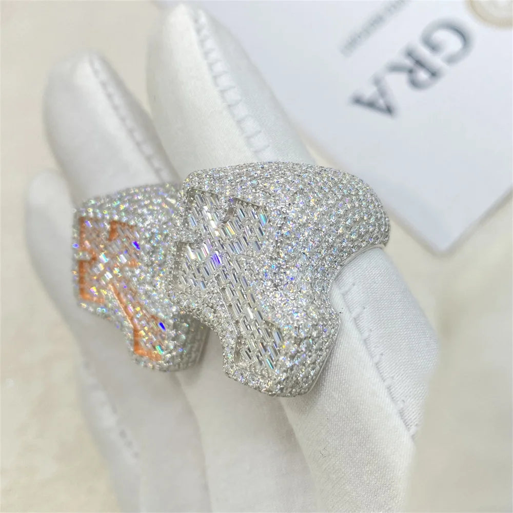 Iced Out Cross Signet Ring for Men, image 4