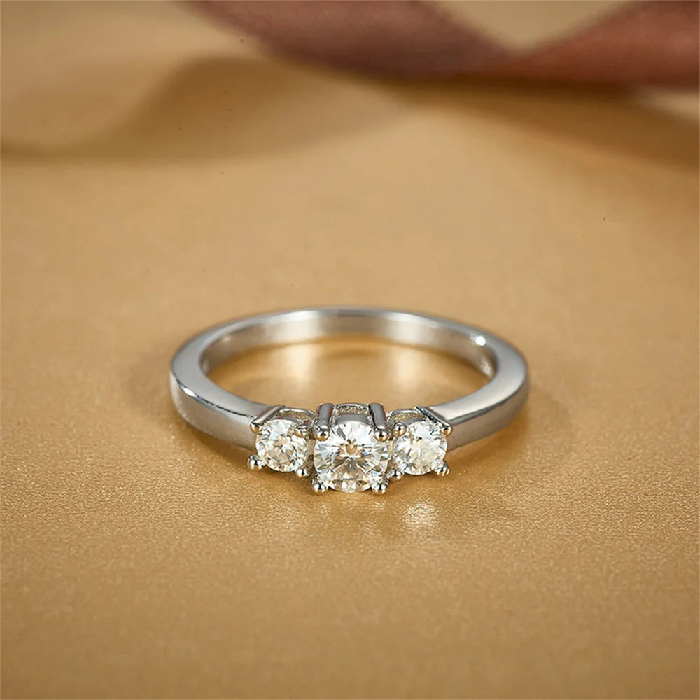 Three Stone Moissanite Ring, image 5