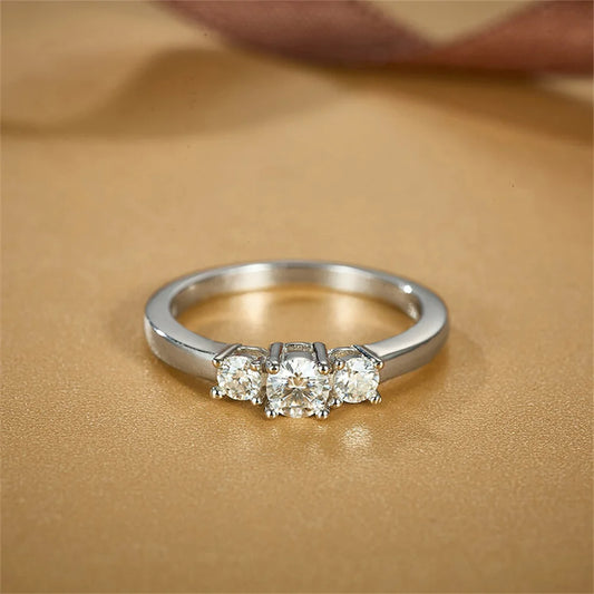 Three Stone Moissanite Ring, image 5
