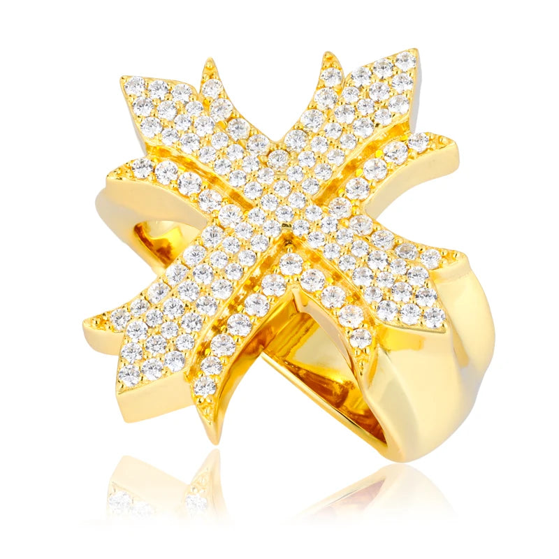 Iced Out Cross Ring for Men, image 8