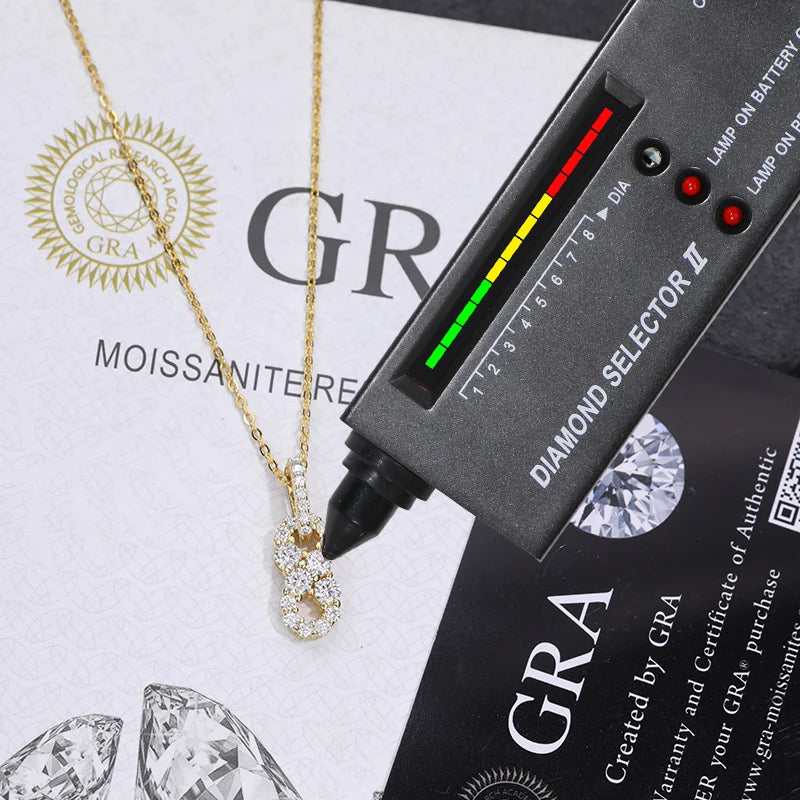 Moissanite Figure Eight Pendant Necklace, image 5