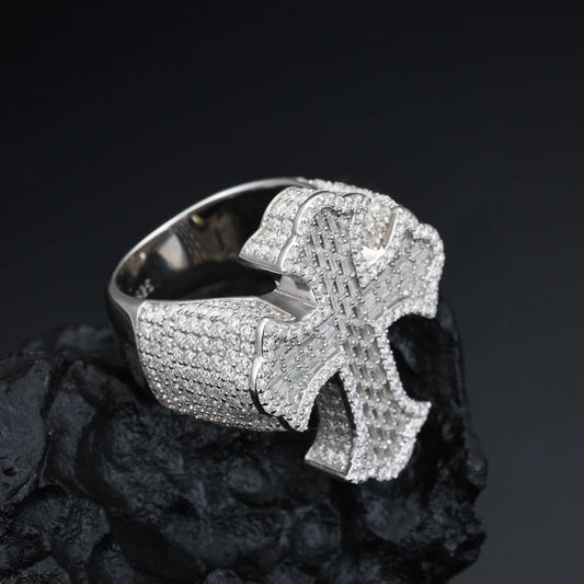 Iced Out Cross Ring for Men, image 5