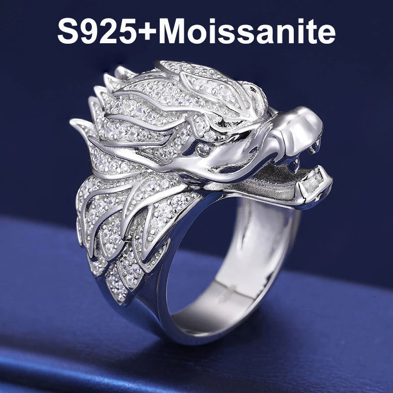 Iced Out Dragon Ring for Men, image 2
