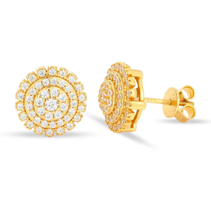 Moissanite Sunflower Cluster Stud Earrings, image 9