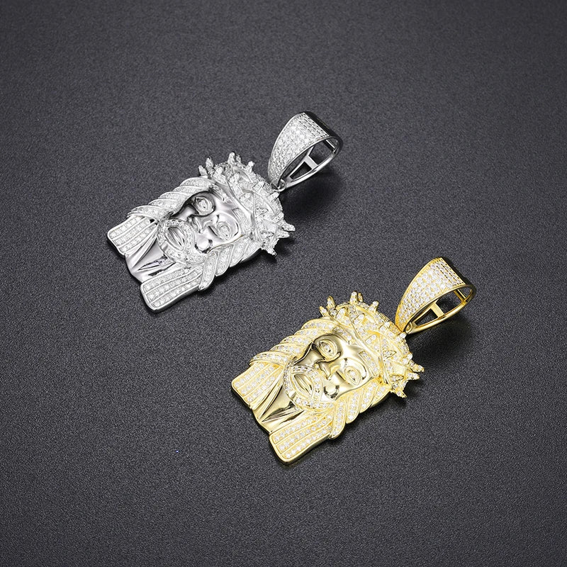 Iced Out Jesus Head Pendant for Men, image 5