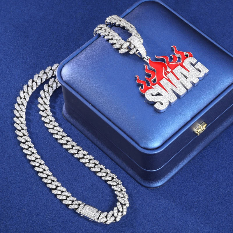 Iced Out Moissanite Pendant Necklace for Men, image 6