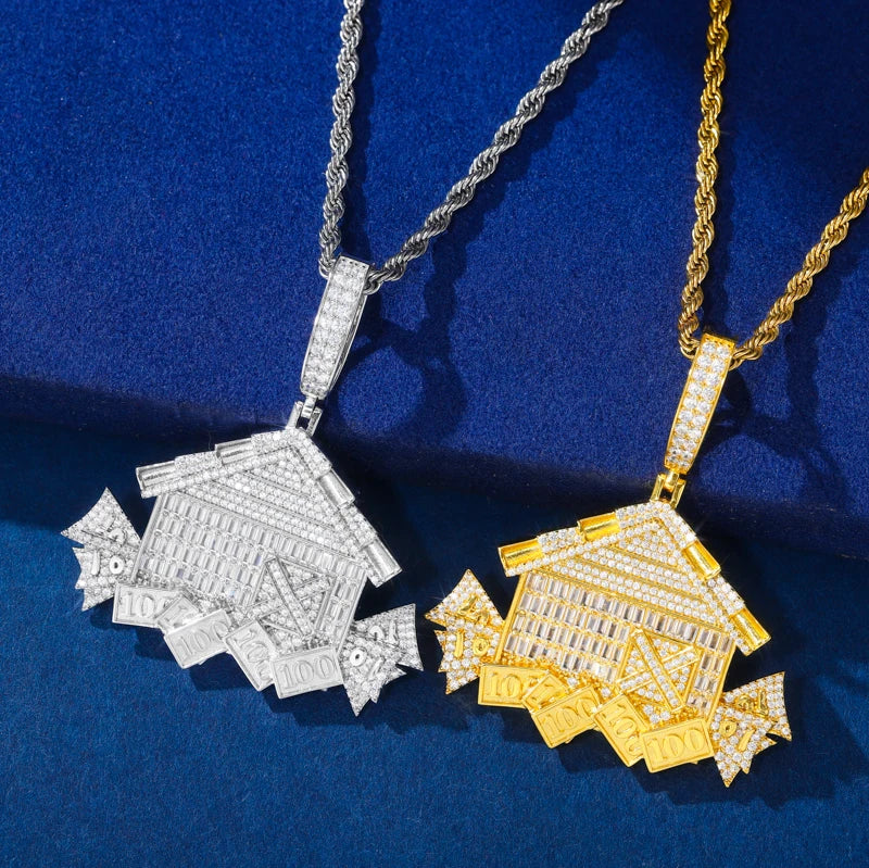 Iced Out House Pendant Necklace for Men, image 5