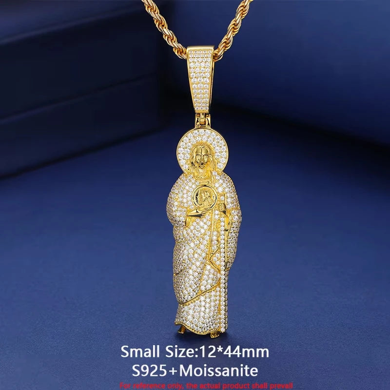 Two Tone Saint Jude Pendant Necklace for Men, image 10