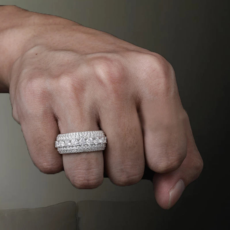 Iced Out Wide Pave Band Ring for Men, image 3
