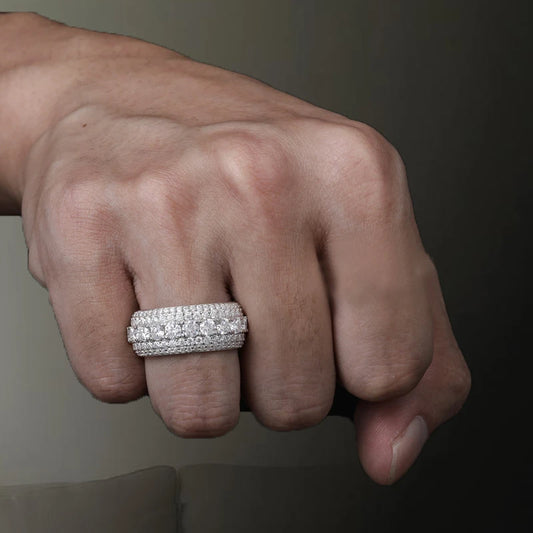 Iced Out Wide Pave Band Ring for Men, image 3