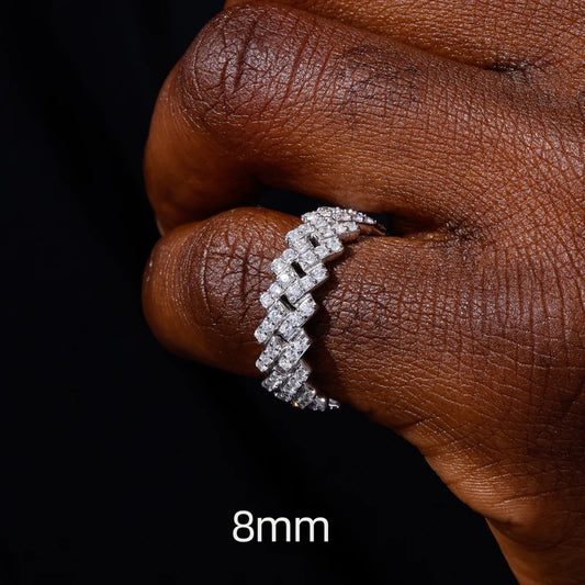 8mm Moissanite Cuban Link Ring for Men, image 5