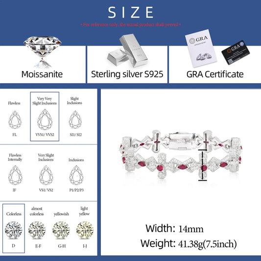 Iced Out Cross Link Bracelet for Men, image 4