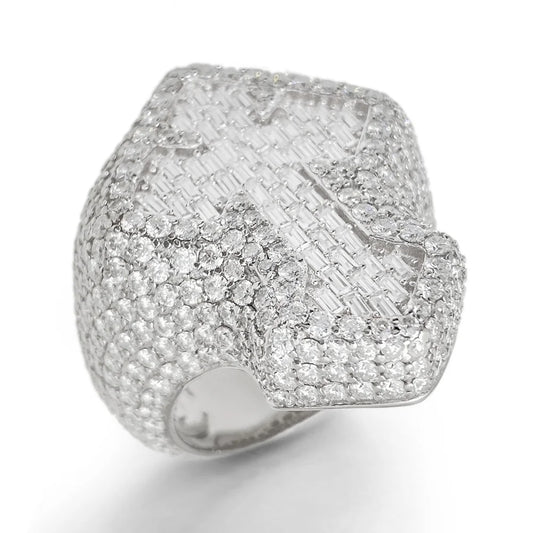 Iced Out Cross Signet Ring for Men, image 6