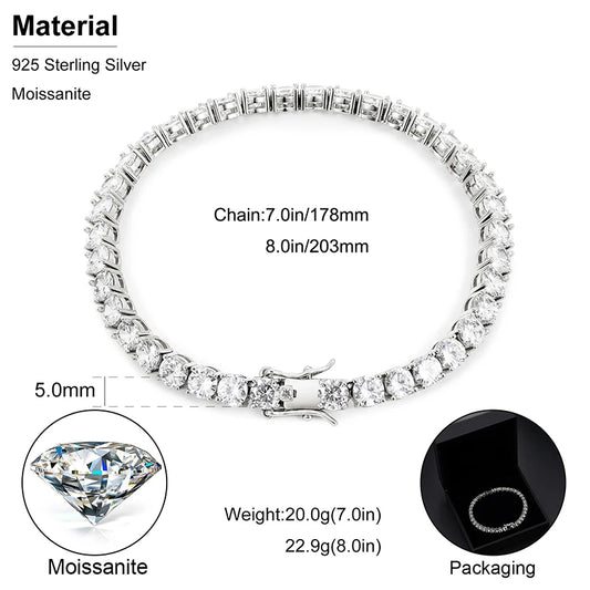 4mm Moissanite Tennis Bracelet or Necklace, image 4