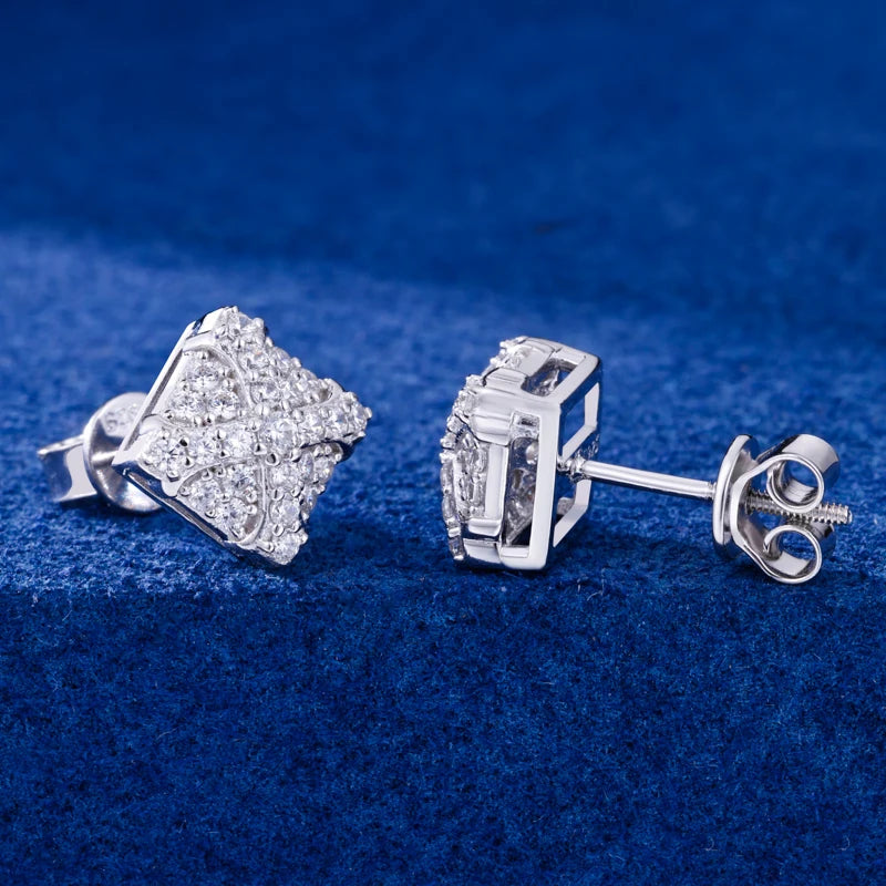Iced Out Moissanite Cross Stud Earrings for Men, image 6