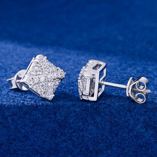 Iced Out Moissanite Cross Stud Earrings for Men, image 6