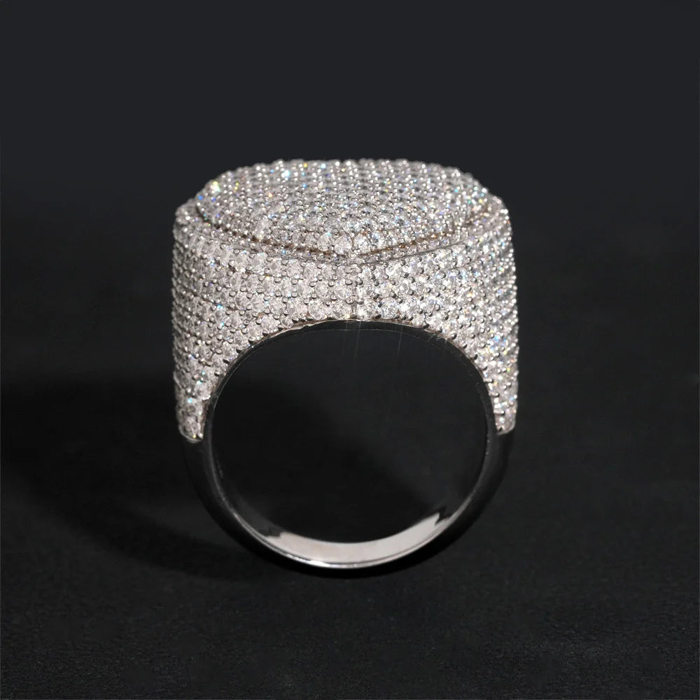 Iced Out Pave Heart Ring for Men, image 6