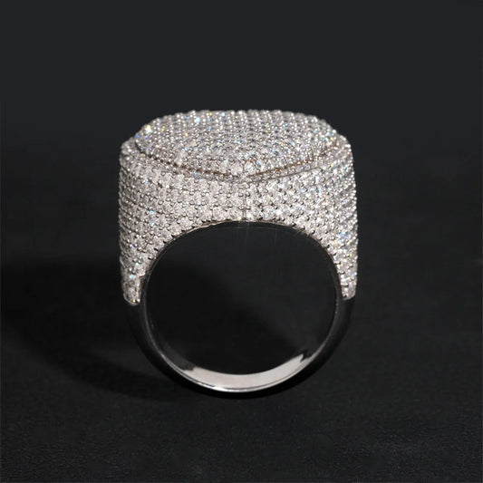 Iced Out Pave Heart Ring for Men, image 6