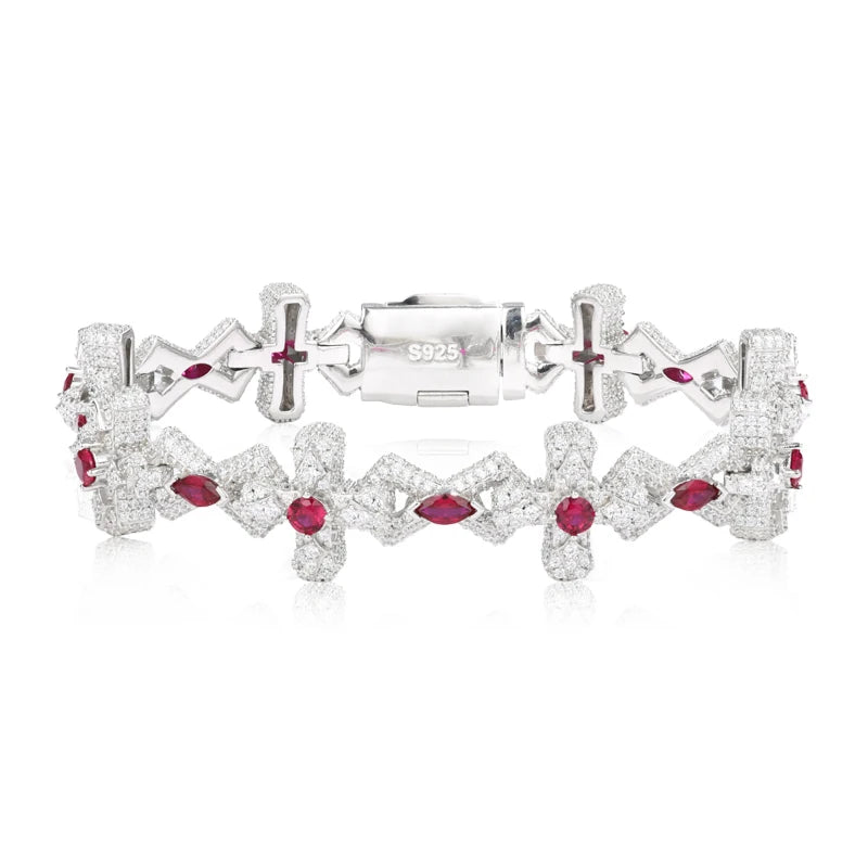 Iced Out Cross Link Bracelet for Men, image 2