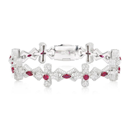 Iced Out Cross Link Bracelet for Men, image 2