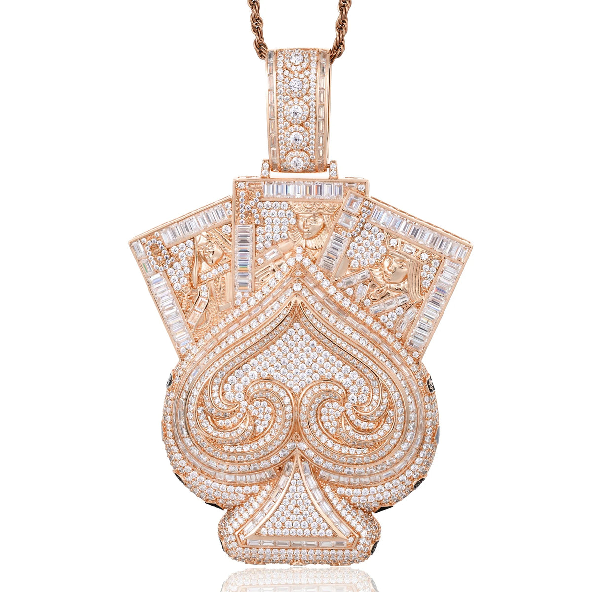 Iced Out Ace of Spades Pendant Necklace for Men, image 9