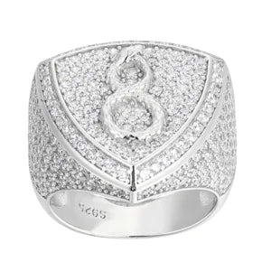 Iced Out Infinity Signet Ring for Men