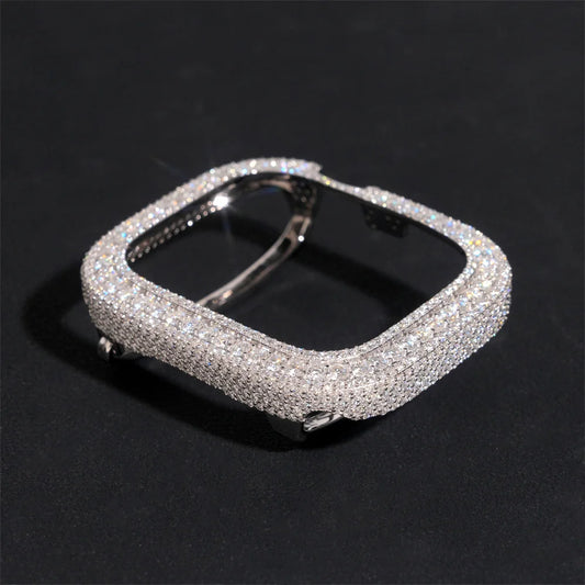 Iced Out Moissanite Watch Case for Apple Watch 45mm, image 5