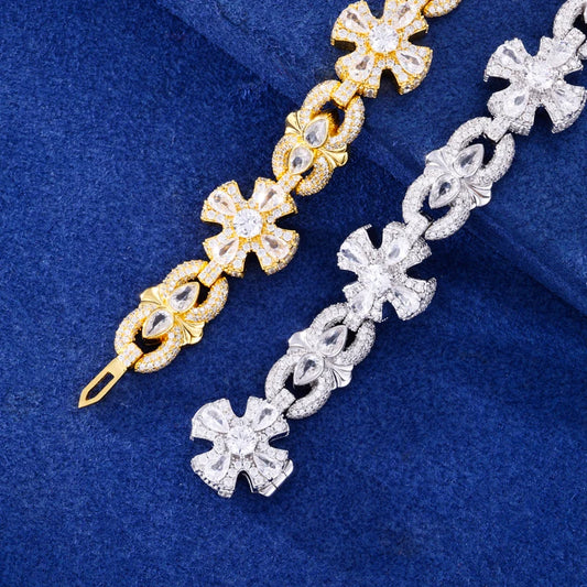 Iced Out Cross Link Bracelet for Men, image 4