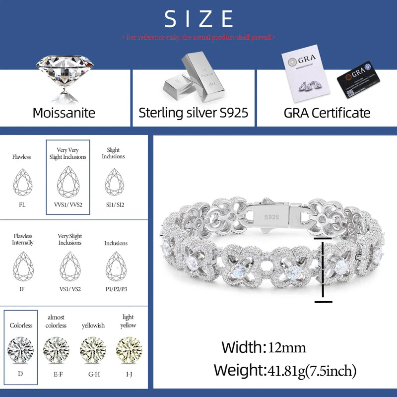 Iced Out Clover Link Bracelet for Men, image 4