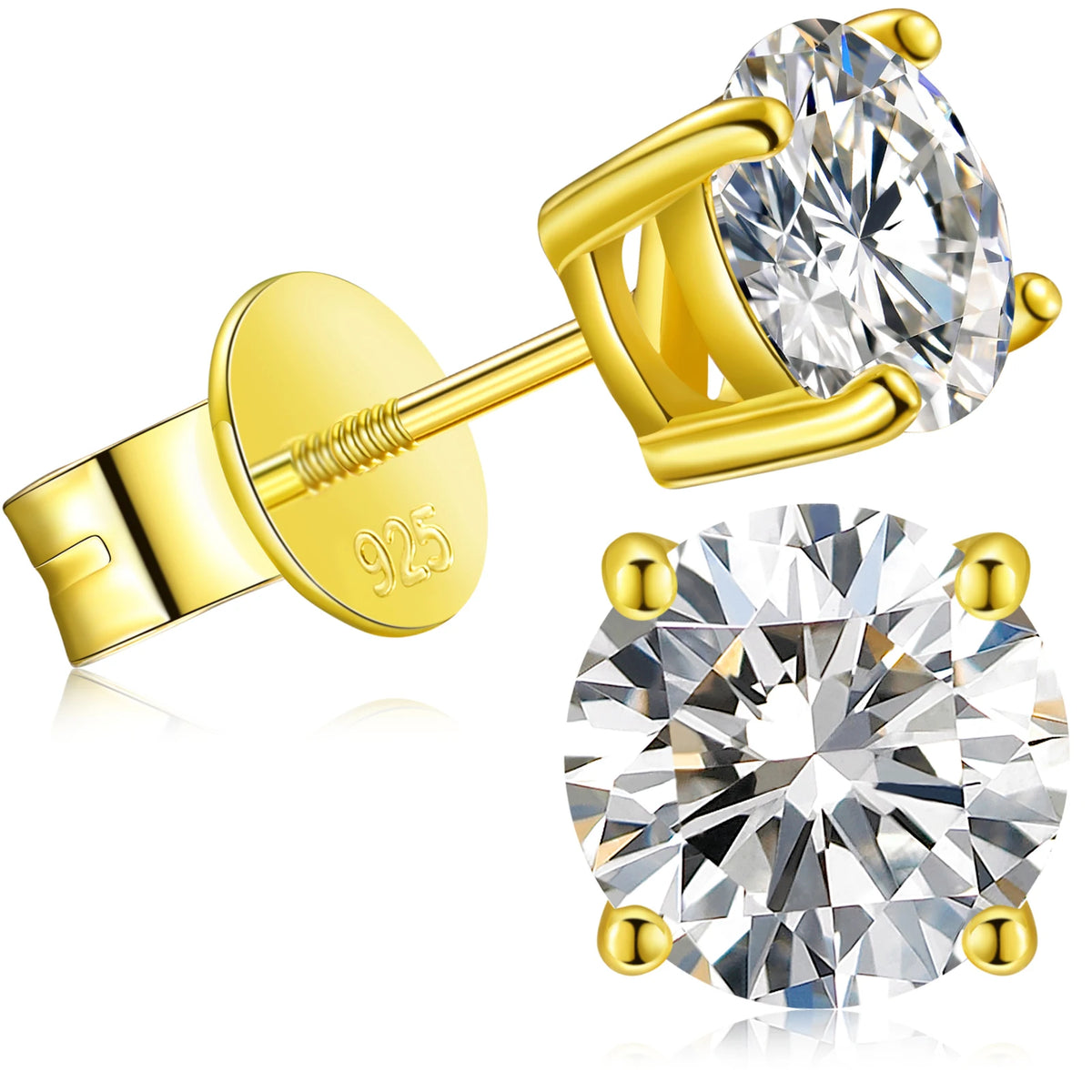 Round Cut Moissanite Stud Earrings, image 12