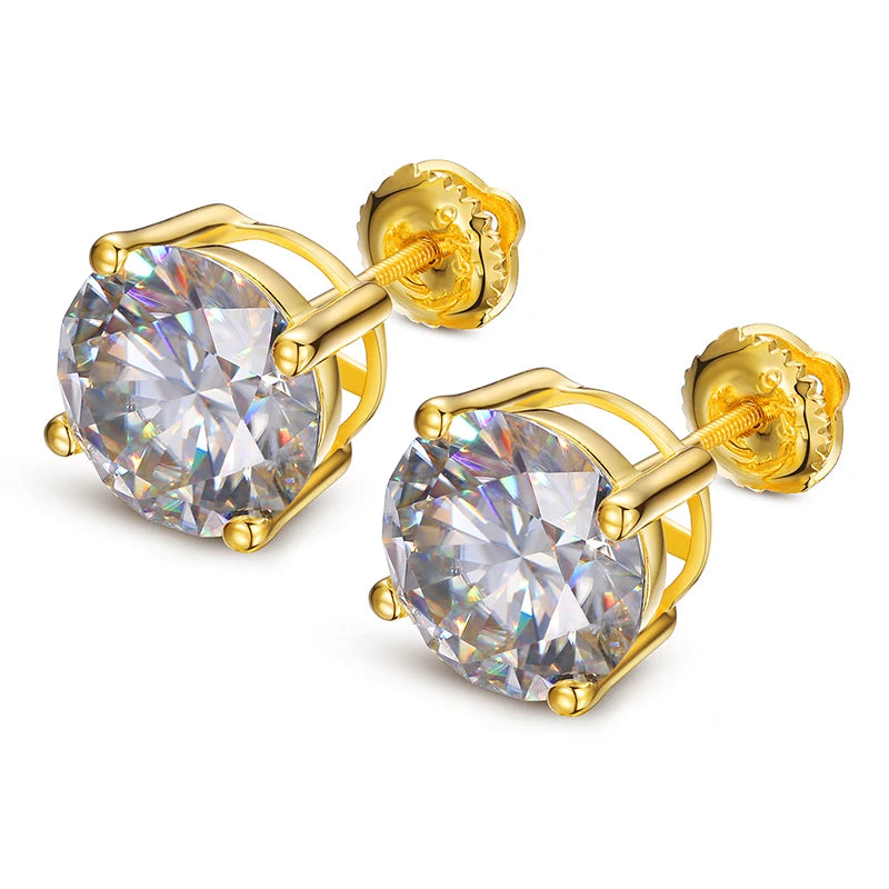 10mm 4ct Round Cut Moissanite Stud Earrings, image 8