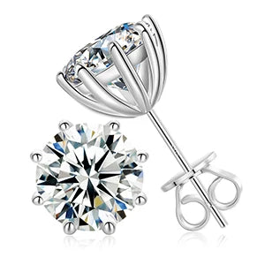 Round or Square Cut Moissanite Stud Earrings, image 22