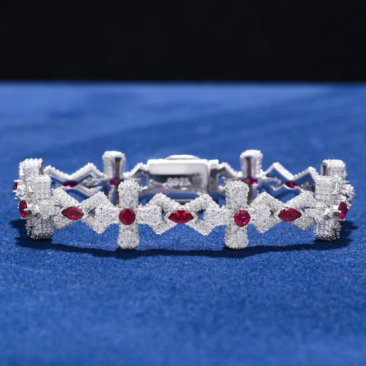 Iced Out Cross Link Bracelet for Men, image 6
