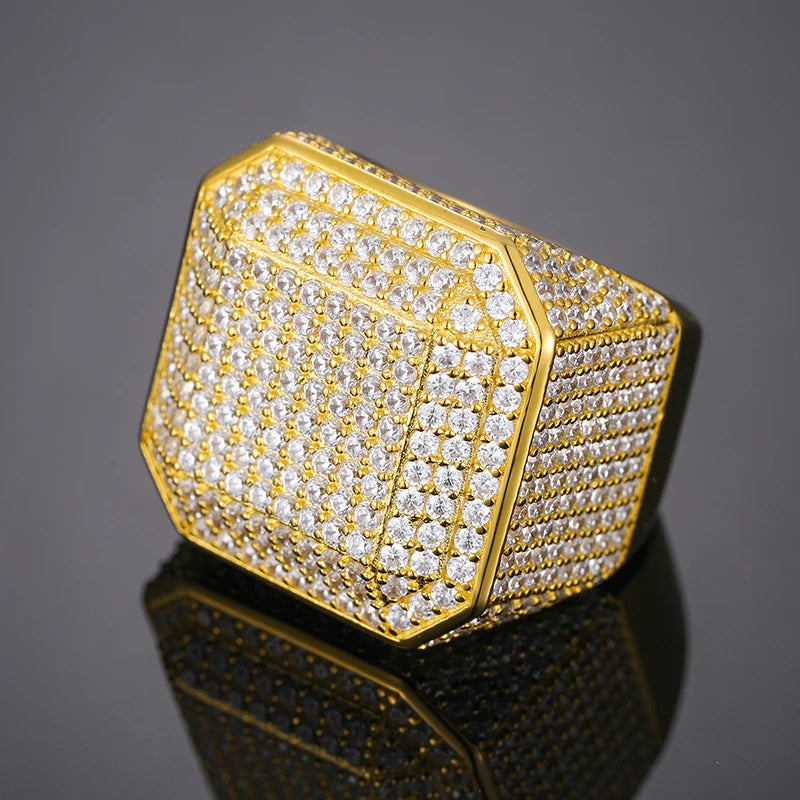 Iced Out Moissanite Statement Rings for Men, image 4