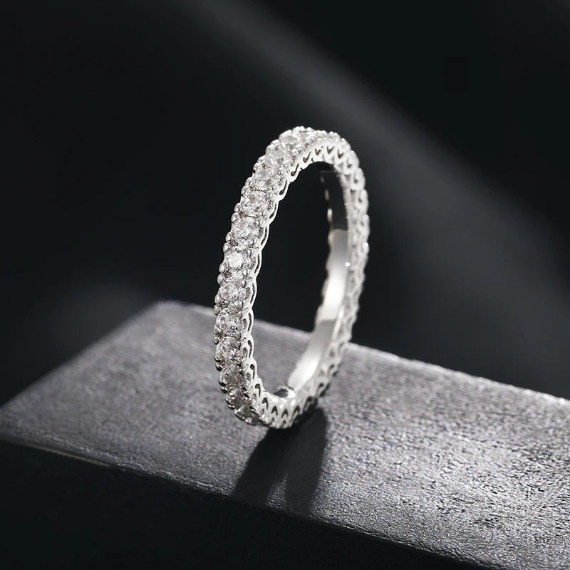 Iced Out Moissanite Eternity Band Ring