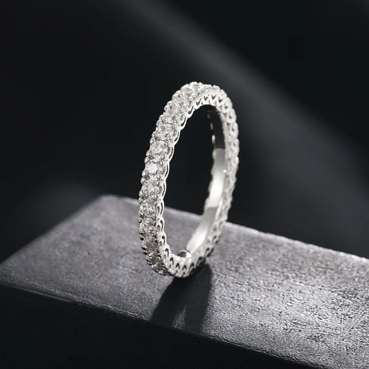 Iced Out Moissanite Eternity Band Ring