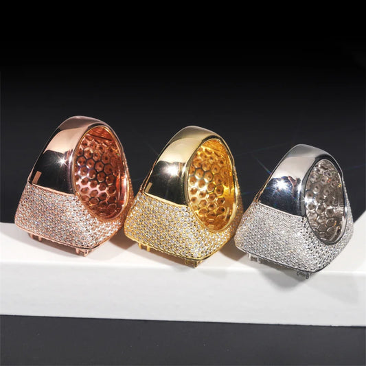Iced Out Baguette Square Signet Ring for Men, image 5