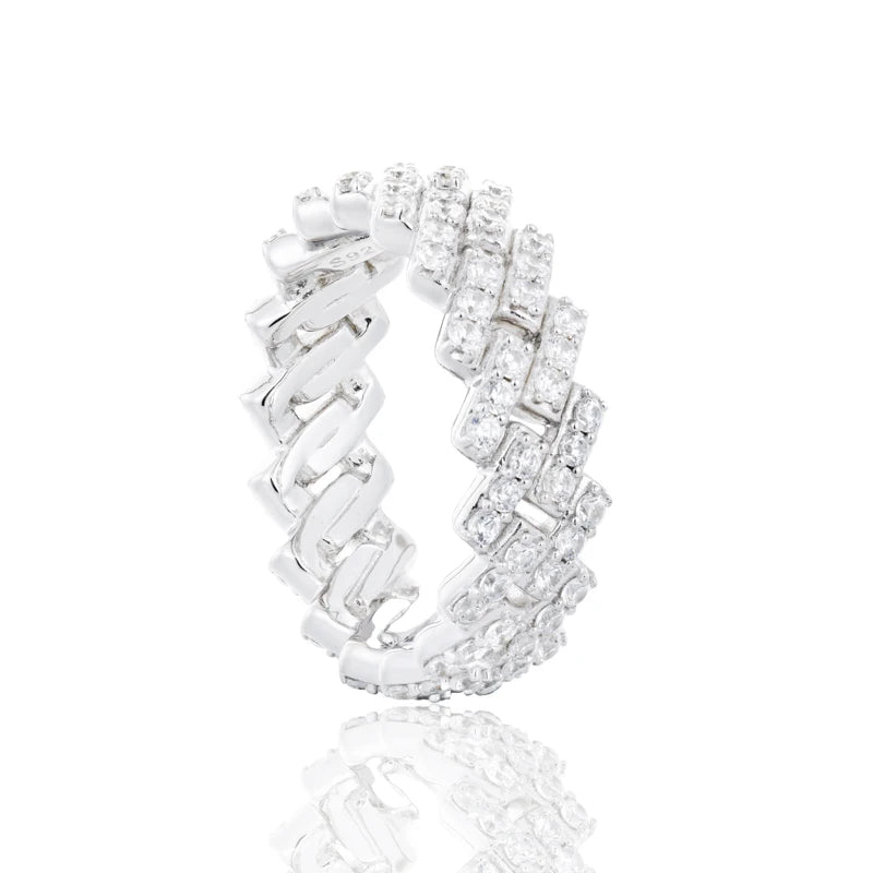 8mm Moissanite Cuban Link Ring for Men, image 2