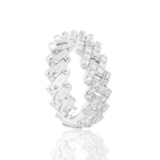 8mm Moissanite Cuban Link Ring for Men, image 2