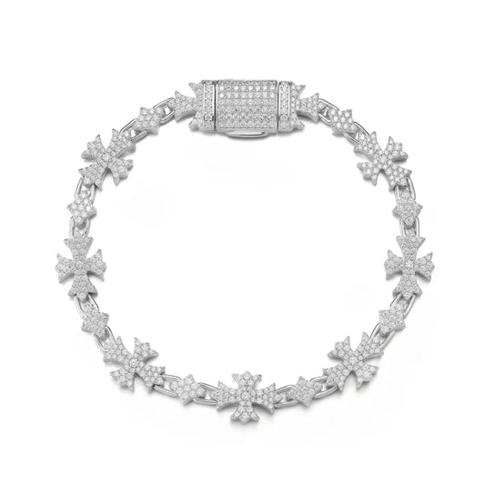 Iced Out Cross Link Bracelet for Men