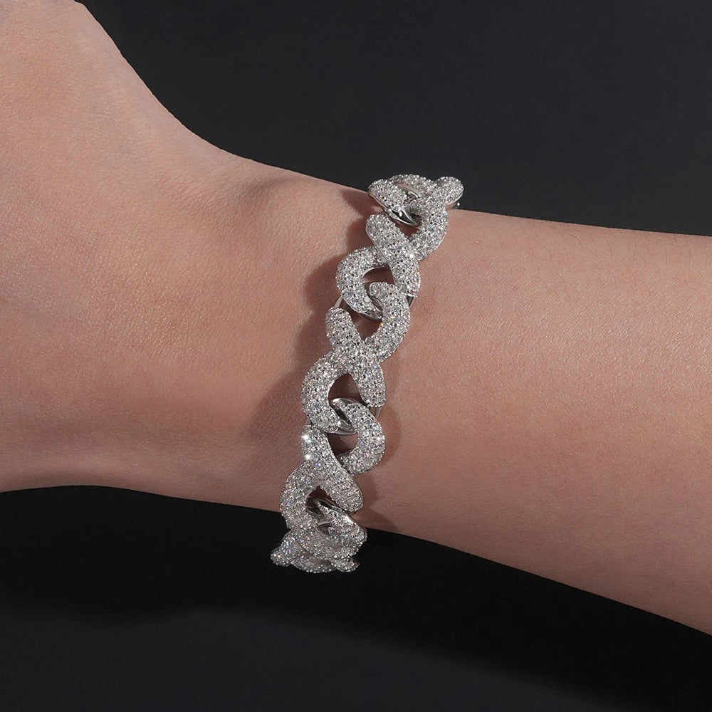 13mm Iced Out Moissanite Cuban Link Bracelet for Men, image 5