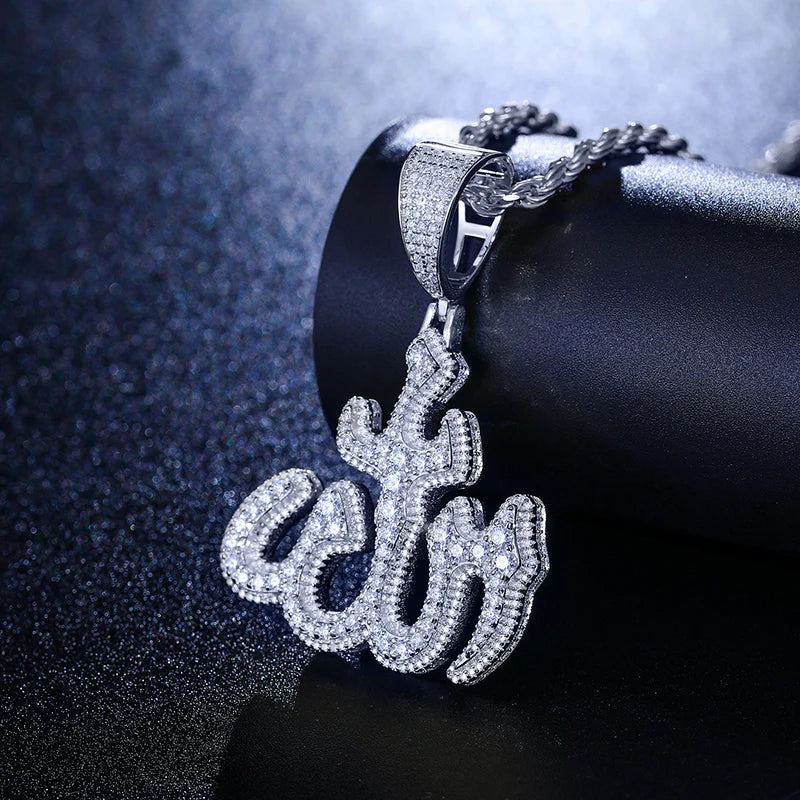 Iced Out Allah Calligraphy Pendant Necklace for Men, image 5