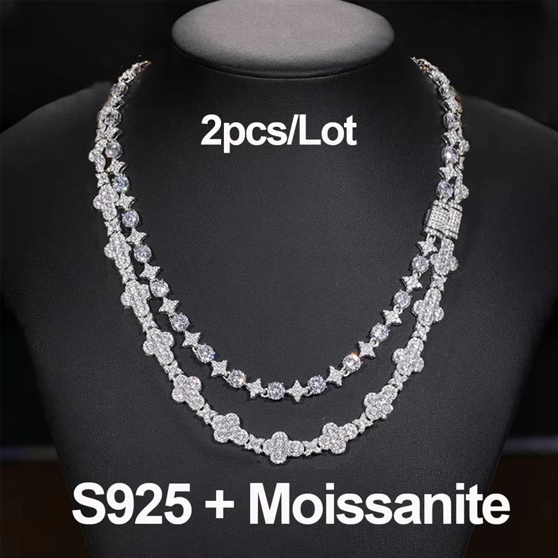 Cross & Star Tennis Necklace Set for Couples (2 Pieces), image 8