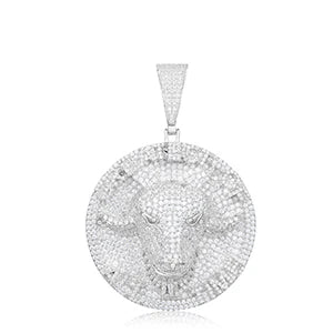 Iced Out Moissanite Goat Head Pendant Necklace for Men