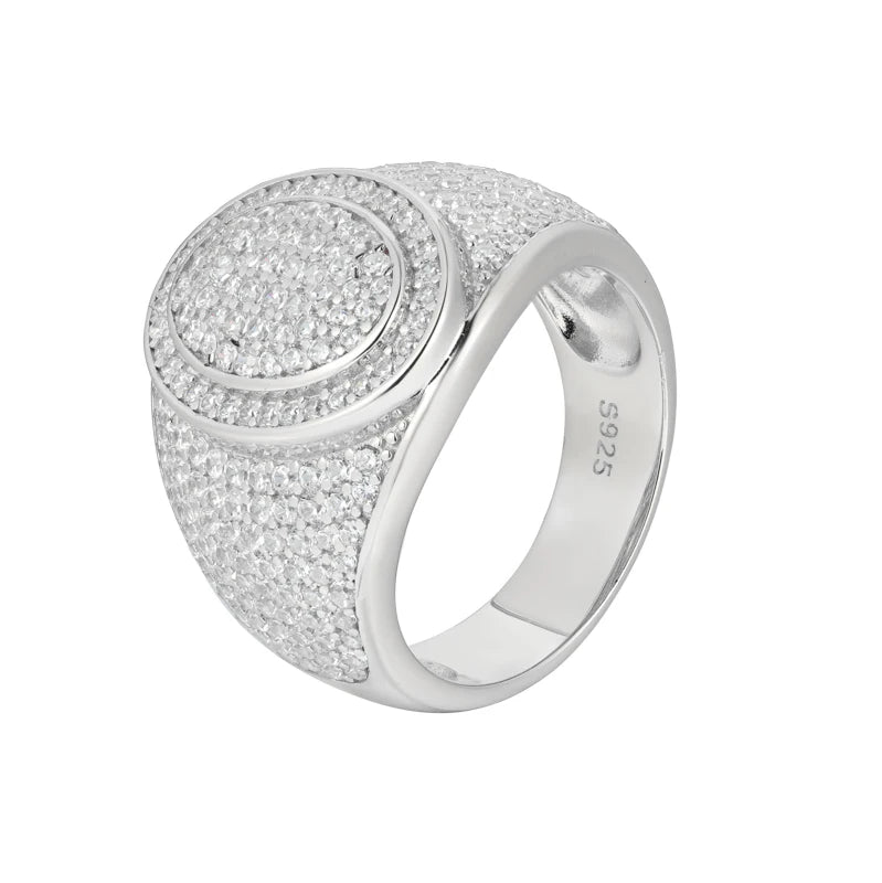 Iced Out Cross Signet Ring for Men, image 9