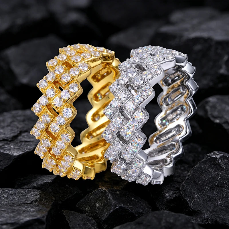 8mm Moissanite Cuban Link Ring for Men, image 7