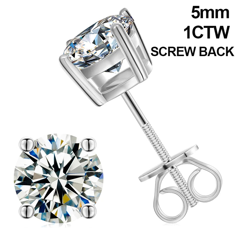 Moissanite Stud Earrings for Men, image 13