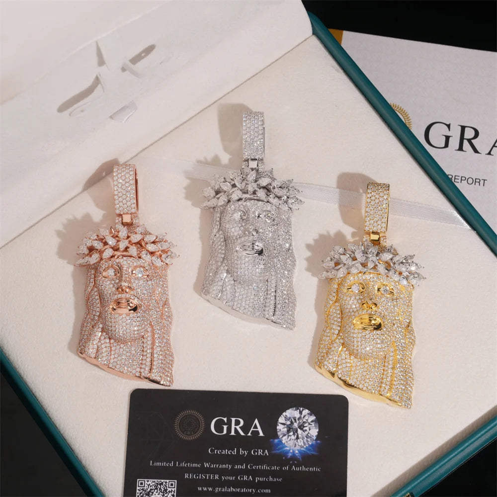 Iced Out Jesus Pendant Necklace for Men, image 3
