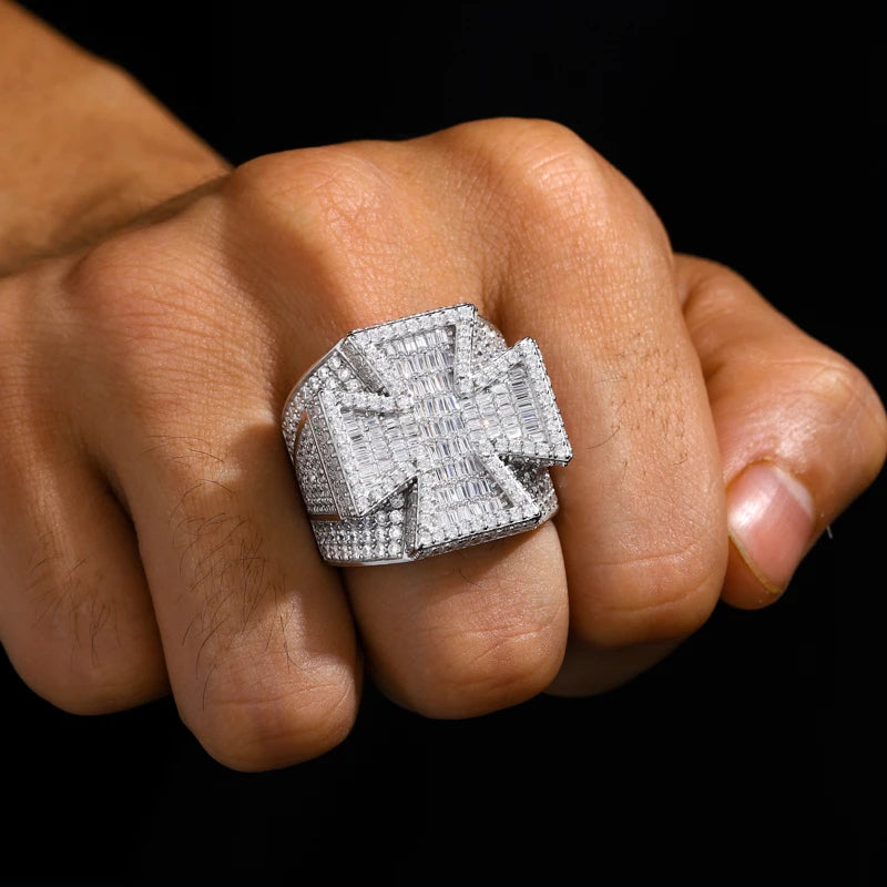 Iced Out Cross Ring for Men, image 5