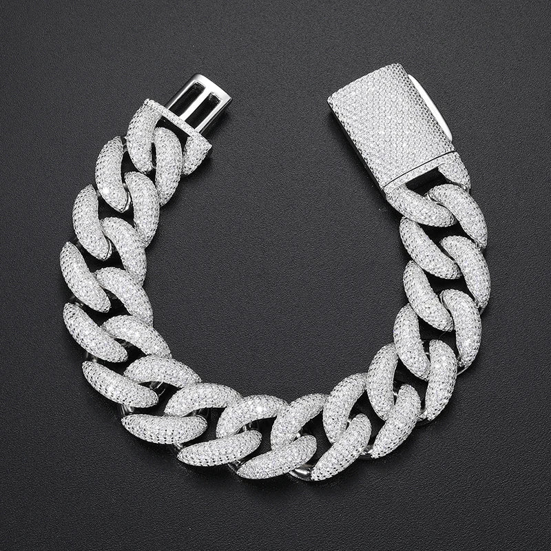 14mm Iced Out Cuban Link Bracelet for Men